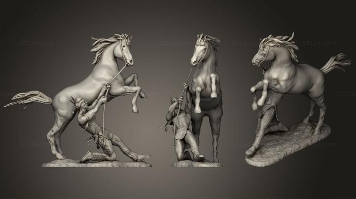 Military figurines (rearing horse able, STKW_1712) 3D models for cnc