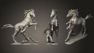 Military figurines rearing horse able 3d model