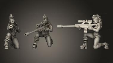 Military figurines Rockergirl Sniper 3d model