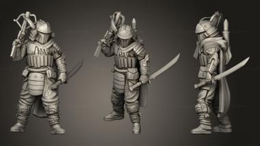 Military figurines samurai hunter 3d model