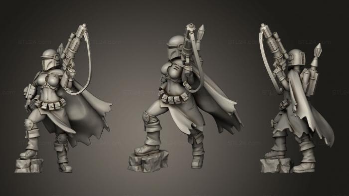 Military figurines (Sexy Galactic Bounty Hunter With Helmet, STKW_1793) 3D models for cnc