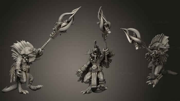 Military figurines (shaman lizard, STKW_1795) 3D models for cnc