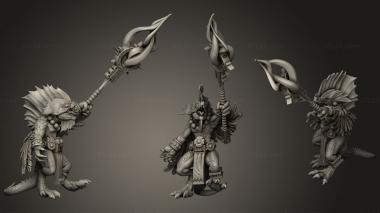 Military figurines shaman lizard 3d model
