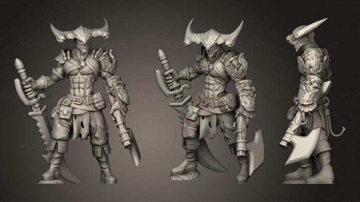 Military figurines (Sharkin Pirate Miniature, STKW_1800) 3D models for cnc