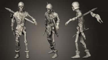 Military figurines Skeleton soldier 3d model