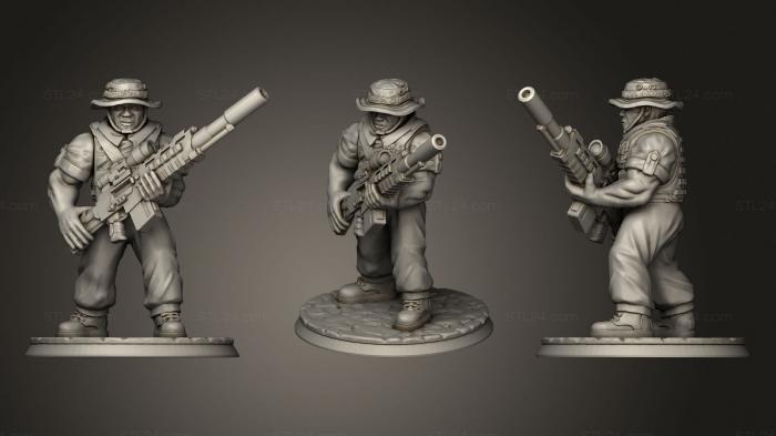 Military figurines (sniper stood fixed, STKW_1835) 3D models for cnc