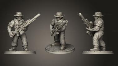 Military figurines sniper stood fixed 3d model