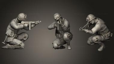 Military figurines soldado Paracaidista Agachado 3d model