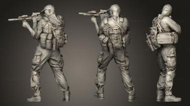 Military figurines soldier with gun sniper 3d model
