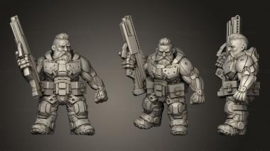 Military figurines Spacedwarf nobase 3d model
