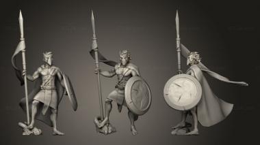 Military figurines spear shield 1 3d model