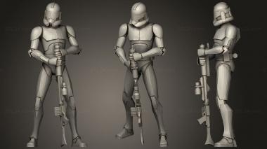 Military figurines Star Wars 501st Phase 2 Clone Trooper 3d model