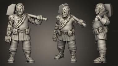 Military figurines Steampunk hammerer 3d model