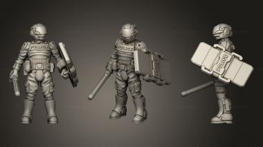 Military figurines street Cop01 3d model