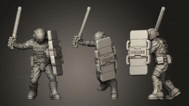 Military figurines street Cop02 3d model