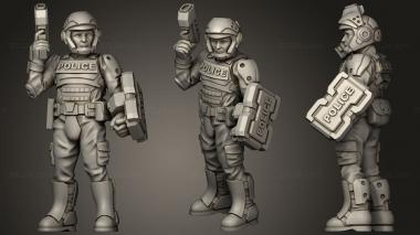 Military figurines street Cop05 3d model