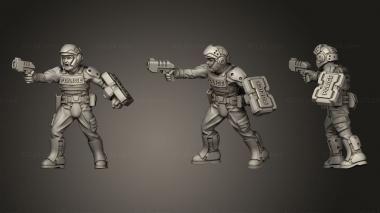 Military figurines street Cop06 3d model
