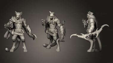 Military figurines Tabaxi Blood Hunter Miniature 3d model
