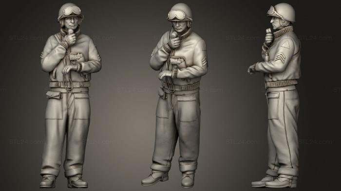 Military figurines (tank crew usa ww2 1, STKW_1920) 3D models for cnc