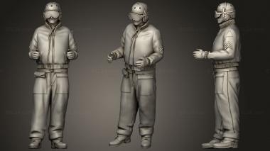 Military figurines tank crew usa ww2 3 3d model
