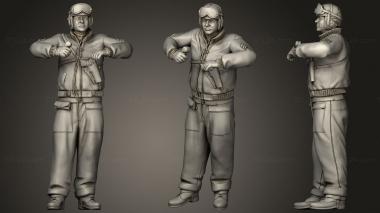Military figurines tank crew usa ww2 4 3d model