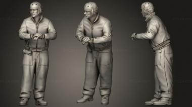 Military figurines tank crew usa ww2 5 3d model