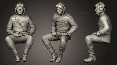 Military figurines tank crew ww2 russia 1 3 3d model