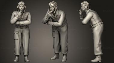 Military figurines tank crew ww2 russia 1 3d model