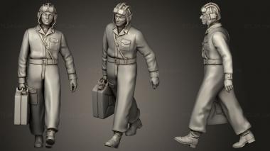 Military figurines tank crew ww2 russia 2 3 3d model