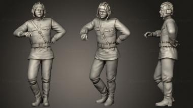 Military figurines tank crew ww2 russia 4 3 3d model