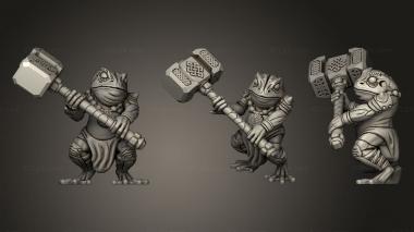 Military figurines Toad B frog with hammer 3d model