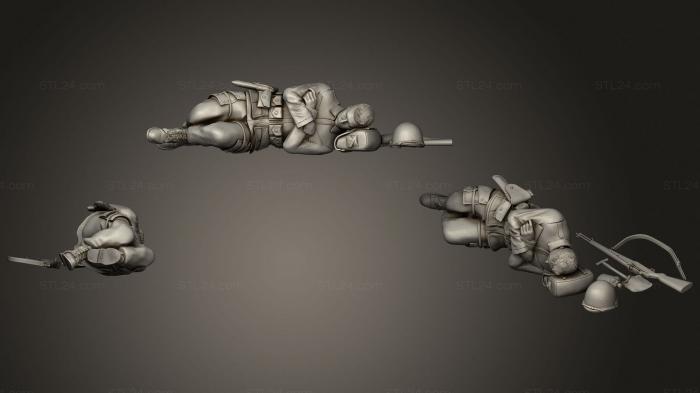 Military figurines (usa soldiers ww2 1, STKW_2012) 3D models for cnc