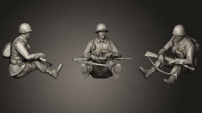 Military figurines (usa soldiers ww2 3, STKW_2014) 3D models for cnc