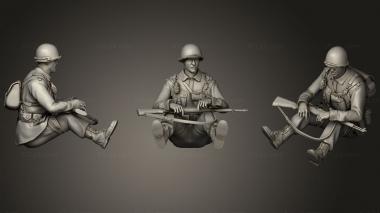 Military figurines usa soldiers ww2 3 3d model