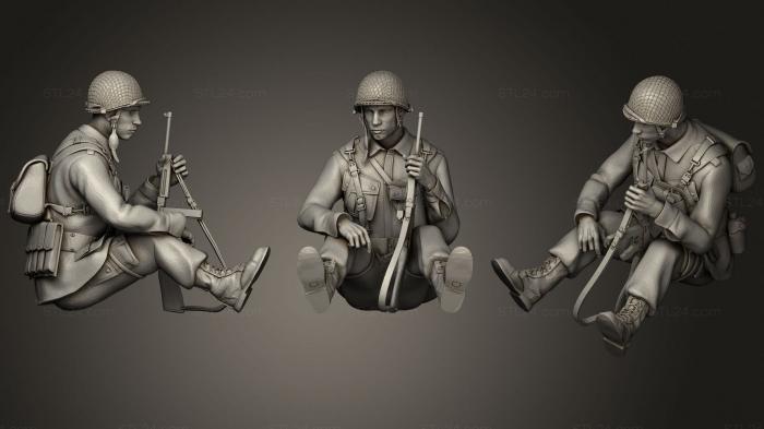 Military figurines (usa soldiers ww2 4, STKW_2015) 3D models for cnc