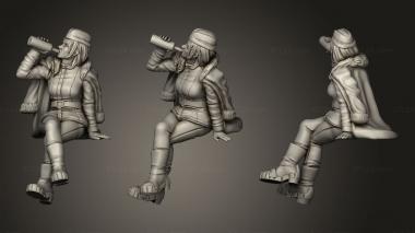 Military figurines Valentina Sitting 3d model