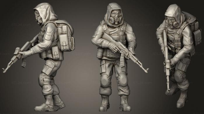 Military figurines (veteran zone stalker, STKW_2025) 3D models for cnc