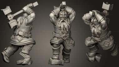 Military figurines Warrior with Hammer pose 3d model