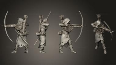 Military figurines Watcher Bow B 3d model