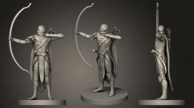 Military figurines Wood Elf Ranger 3d model