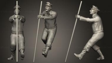 Military figurines workers railway 9 3d model