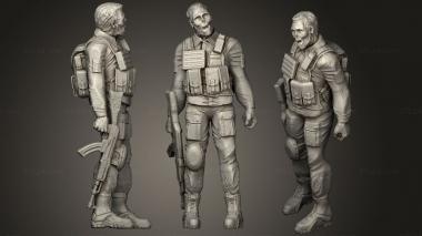 Military figurines zombified stalker 3d model