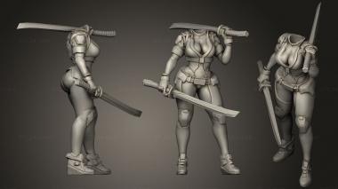 Military figurines Agent ZELLE Dual Swords headless 3d model