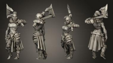 Military figurines Titans Halforc Female Barbarian 3d model