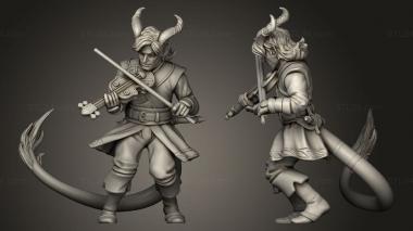 Military figurines Titans Tiefling Bard Male 3d model