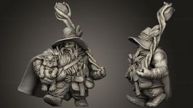 Military figurines Titans Dwarf Druid 3d model