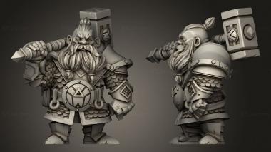 Military figurines Titans Dwarf Warrior 3d model