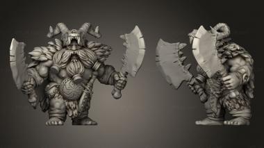 Military figurines TITANS Dwarf Barbarian Male 3d model