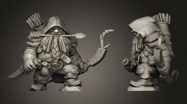 Military figurines TITANS Dwarf Ranger 3d model
