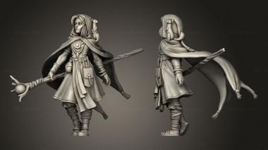 Military figurines TITANS Human Female Druid 3d model
